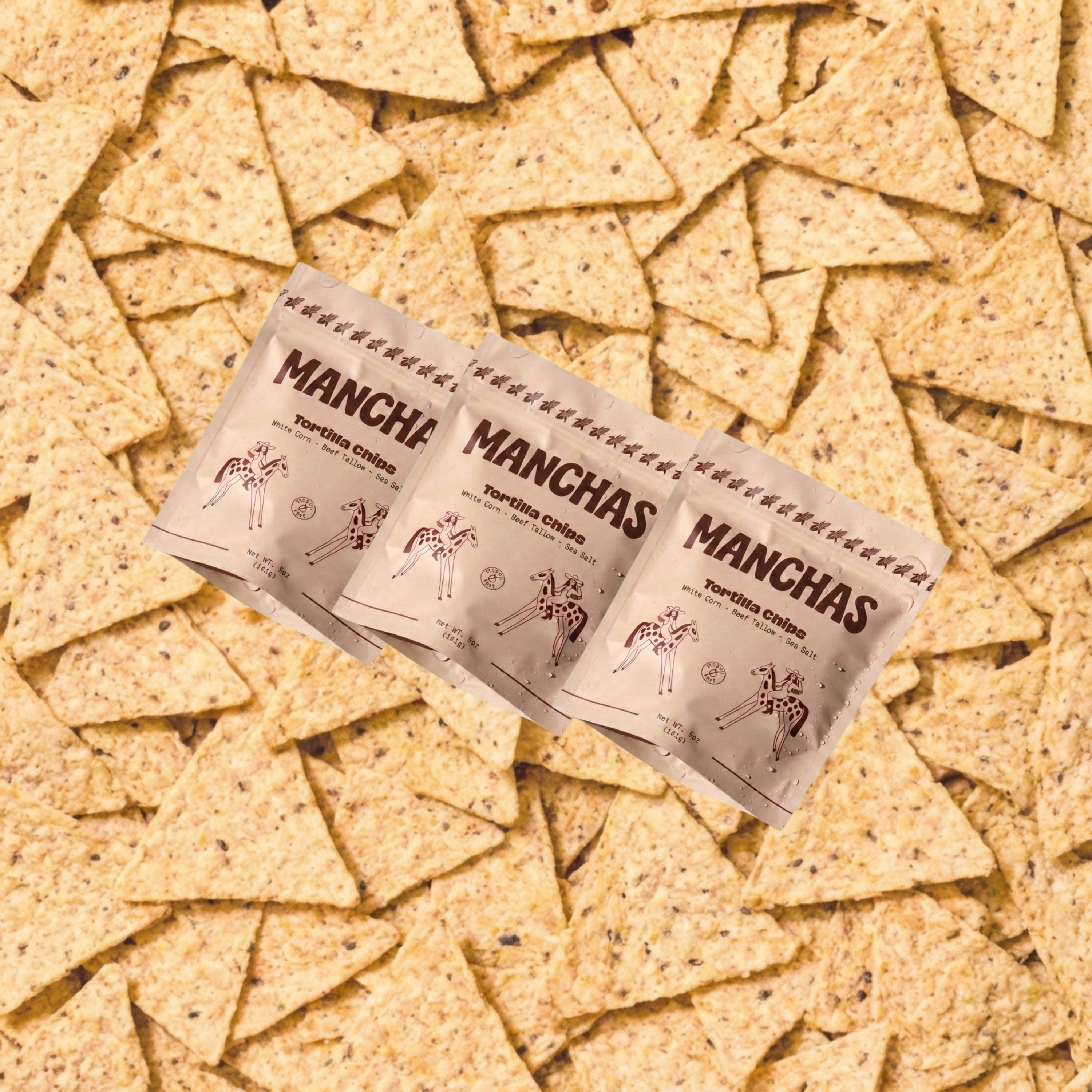 Manchas tortilla chips 3 pack on tortilla chip background